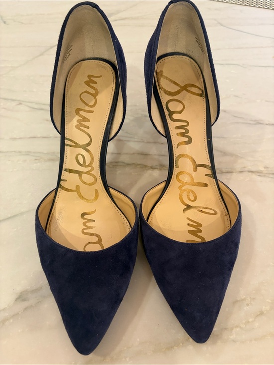 Sam Edelman Shoes - Sam Edelman Navy Suede D'Orsay Pointed Toe Pump
